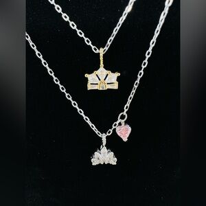 Swarovski Silver Tone Crystal Out of this World Queen Crown Pendant Necklace